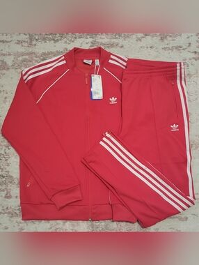 Adidas Scarlet Red SST Track Jacket & Pants Set - L/XL